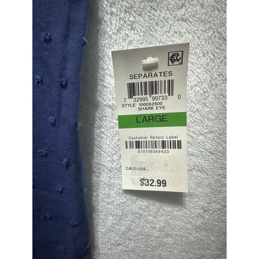 Charter Club Pajama Notch Collar Woven Cotton Pajama Top Size Large - Picture 8 of 8